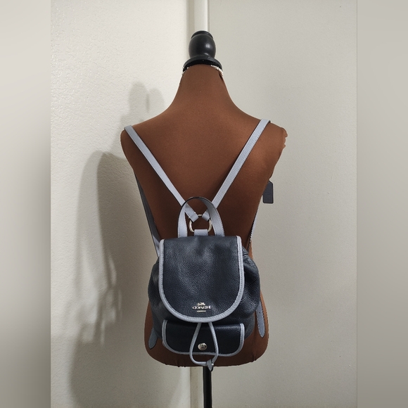 Coach C5672 Pennie backpack 22 in Pebble Leather Midnight Multi - Picture 10 of 14